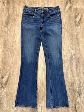 American Eagle Jeans Womens 8 Low Rise Boot Cut Skinny Kick Stretch 29x30